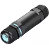 Conector de cablu rezistent la intemperii Sygonix SY-5498972 cu cleme cu șurub, IP68, 3 pini, 32 mm x 118 mm, negru