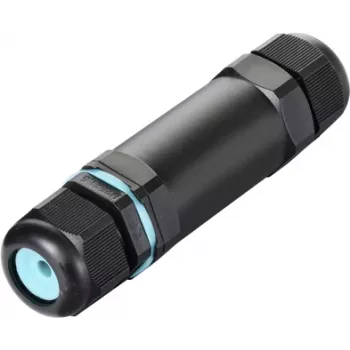 Conector de cablu rezistent la intemperii Sygonix SY-5498972 cu cleme cu șurub, IP68, 3 pini, 32 mm x 118 mm, negru