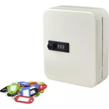 Cufăr pentru chei Sygonix SY-4737738, 20 cârlige, alb