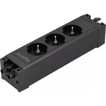 Modul priză cu 3 prize Sygonix SY-6872234 fără întrerupător negru
