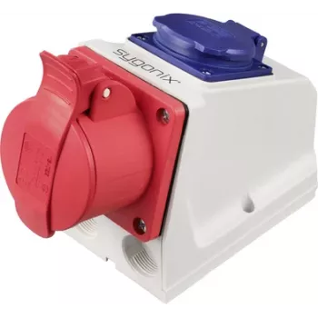 Priză de perete CEE Sygonix SY-6271370 16 A 5 poli 415 V/AC IP44 roșu