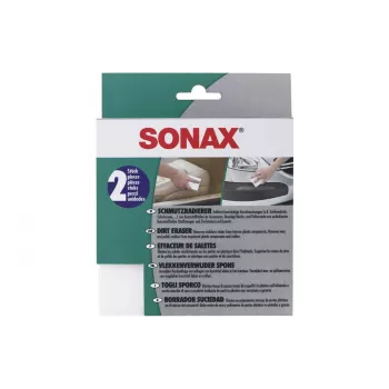 Burete de curățare SONAX Dirt Eraser, pachet de 3, spumă melaminică, alb, 100 x 60 x 25 mm 416000