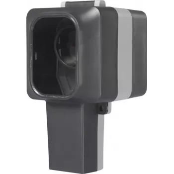 Priză aparentă Sygonix SY-6670746 cu 1 priză, blocabilă, cu inserții rotative, IP55, gri