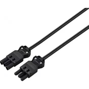 Prelungitor Sygonix SY-6676356 negru 1,5 m ștecher Schuko cu cot la priză Schuko 16 A 3680 W