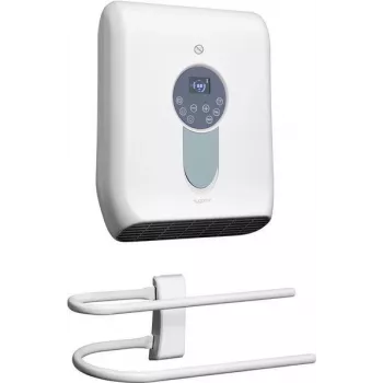 Aerotermă de baie Sygonix SY-5050590 albă 2000W cu afișaj LED, control tactil și telecomandă, IP22 protejată la stropire