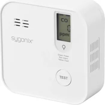 Detector de monoxid de carbon WLAN Sygonix SY-6418204 cu control prin aplicație și baterie de 5 ani