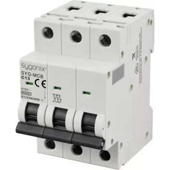 Întreruptor automat miniatural Sygonix SY-6441082 3 poli, curbă C, 13 A, 415 V AC, 6 kA
