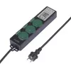 Priză de grădină Sygonix SY-6786454 cu temporizator mecanic, 3 căi, IP44 protejată la stropire, 3680 W, negru/verde