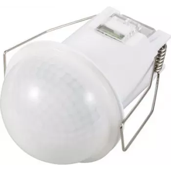 Detector de mișcare PIR de tavan cu montaj îngropat Sygonix SY-6733032 360°, releu 230 V, 2000 W, rază de acțiune 6 m, alb