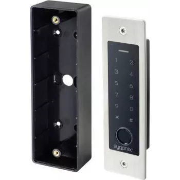 Sistem de control acces cu amprentă/RFID Sygonix SY-5231014, montaj îngropat, cu tastatură iluminată, 12-18 V DC, IP55