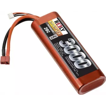 Reely LiPo Battery Pack 7.4V 3000mAh 2S 20C Stick Hardcase T-Plug (RE-7863792)