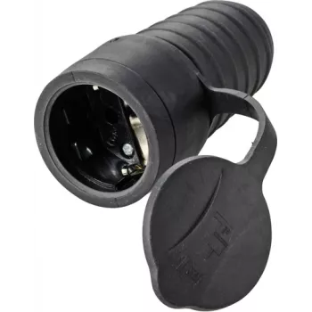 Cuplaj Schuko Sygonix SY-5806882 cauciuc 250 V/AC negru IP44