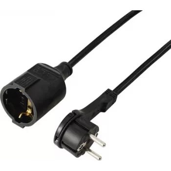 Cablu prelungitor Sygonix SY-7165298 16 A negru 5,00 m H05VV-F 3G 1,5 mm²