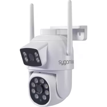 Cameră IP Wi-Fi de exterior PTZ Full HD Sygonix SY-6271366, panoramare 355°, înclinare 90°, IP65, audio bidirecțional, MicroSD până la 128 GB, vedere nocturnă