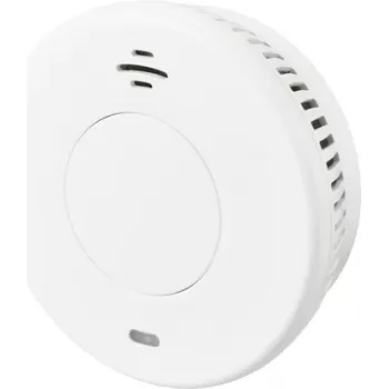 Detector de fum wireless Sygonix SY-6438012 cu baterie de 10 ani, interconectabil, alb