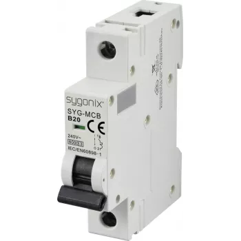 Întrerupător automat de protecție Sygonix SY-6440882 SYG-MCB 1P/B20/6KA, 1 pol, 20 A, 240 V AC