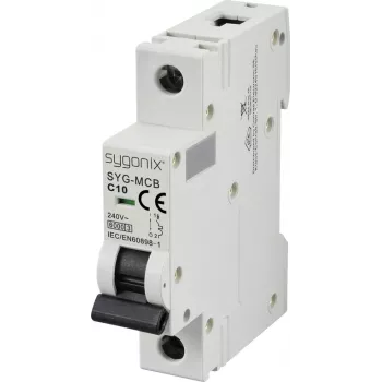 Întrerupător automat de protecție Sygonix SY-6440888 SYG-MCB 1P C10 6kA, 10 A, 240 V/AC