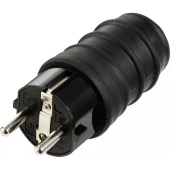 Sygonix SY-6618468 Schuko Plug TPE 250 V/AC Black IP44