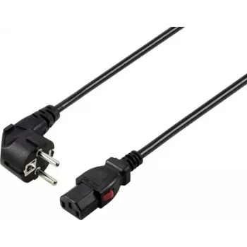 Cablu de alimentare blocabil IEC C13 Sygonix SY-6733072, CEE 7/7 la IEC C13, 2 m, negru