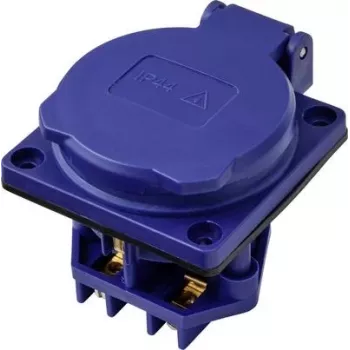 Priză Schuko Sygonix SY-6746376 IP44 albastră