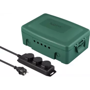 Cutie de distribuție Sygonix SY-6797950 3 prize verde/neagră cu protecție sporită la atingere