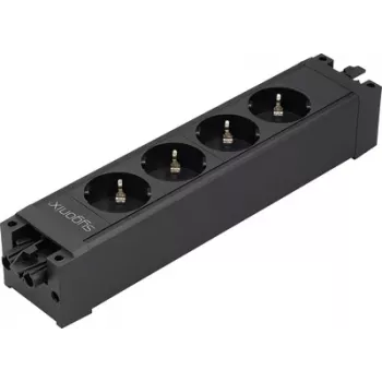 Modul priză Sygonix SY-6872232 cu 4 prize fără întrerupător, negru