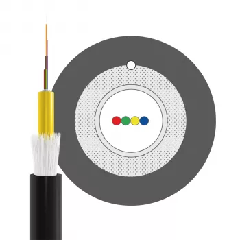 Cablu din fibră optică exterior INFRALAN A-DQ(ZN)B2Y OM2 4G (1x4) Fca 2000N negru 5,8mm A4M2F1