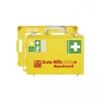 Trusă de prim ajutor Söhngen DIN 13157 C, plastic ABS portocaliu, montaj pe perete, rezistentă la praf și stropi, reumplibilă, pentru până la 20 de persoane 0371096
