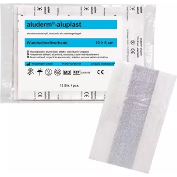 Rolă de plasture elastic pentru răni SÖHNGEN aluderm®-aluplast, 6 cm x 1 m, sterilă, secțiuni sigilate individual