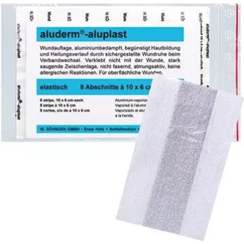 Rolă de plasture elastic pentru răni SÖHNGEN aluderm®-aluplast, 6 cm x 1 m, sterilă, secțiuni sigilate individual