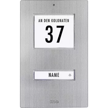 Placă de sonerie M-E MODERN-ELECTRONICS KT 1-EG, oțel inoxidabil, 1 buton, IP44, LED alb