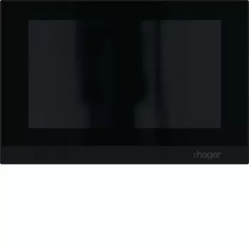 Stație video de interior Hager RTQ601X IP cu funcție hands-free 2 fire, ecran tactil 7 inch, alb