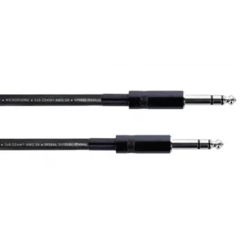Cablu audio Cordial 14814 jack TRS 6,3 mm la jack TRS 6,3 mm, 0,5 m, negru