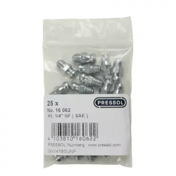 Pressol Niplu conic de gresare H1 drept, 1/4 inch UNF, 25 bucăți (16 062)