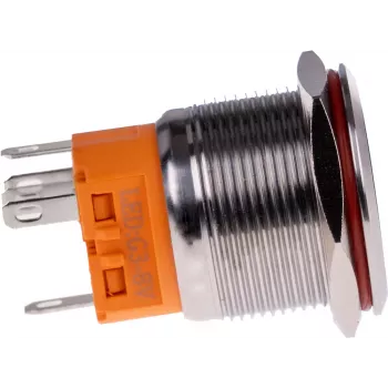 Întrerupător cu buton cu reținere JOY-IT BUTTON22A-L-RD, 250 V AC, 3 A, SPST-NO, roșu, IP67, IK10