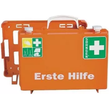 Trusă de prim ajutor SÖHNGEN ERSTE-HILFE KOFFER DELUXE DIN 13157 portocaliu ABS montaj pe perete O301138