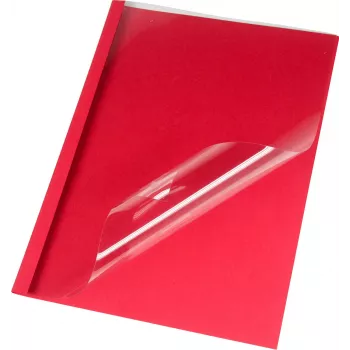 Coperți de legare termică LMG A4 roșu aspect piele 1,5 mm cotor, capacitate 50 file, pachet de 50 LMG-BMDLM-RO-R1,5