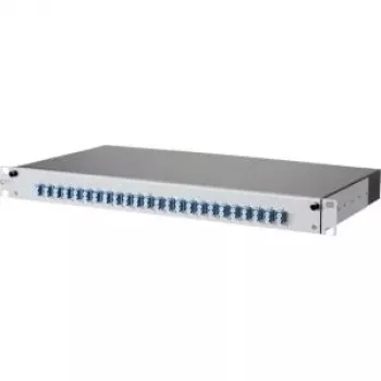 Patch panel METZ CONNECT 1502697424-E Cat.6A ecranat cu 24 de porturi 1U, IDC fără unelte, gri deschis