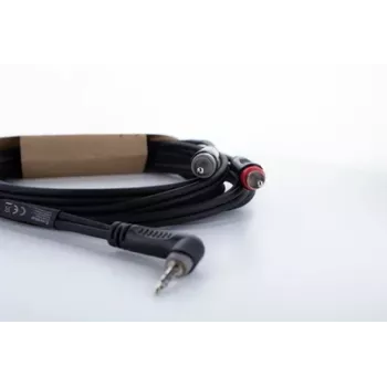 Cablu adaptor audio Y Cordial 14860 jack 3,5 mm la 2x RCA, 3 m, negru