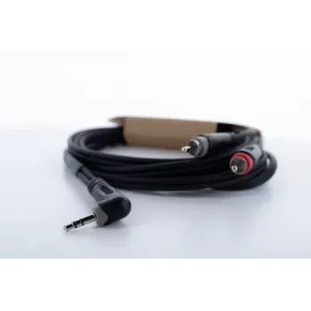 Cablu adaptor audio Y Cordial 14860 jack 3,5 mm la 2x RCA, 3 m, negru