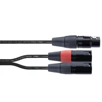 Cablu adaptor Y XLR Cordial EY 0,3 m - 1x XLR mamă la 2x XLR tată, negru, 14880