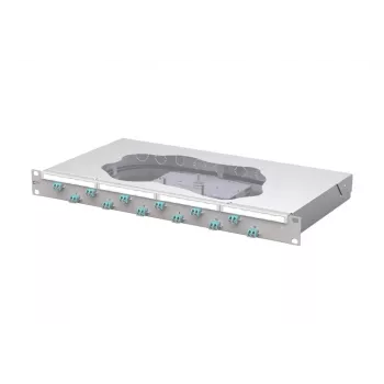 METZ CONNECT OpDAT fix Splice Patch Panel 12xLC-D OM3, 1U, 24 Fibers, Light Grey 1504557712-F