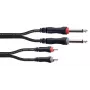 Cablu audio Cordial 14839 jack mono 6,3 mm la RCA 1 m negru