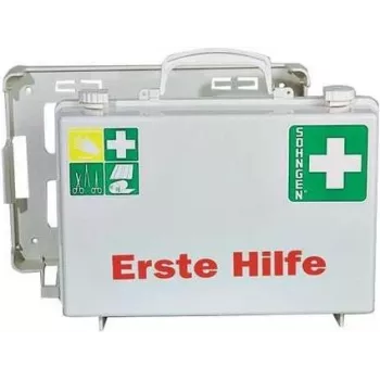 Trusă de prim ajutor SÖHNGEN DELUXE DIN 13157, carcasă ABS portocaliu semnal, montabil pe perete, pentru până la 50 de persoane O301139