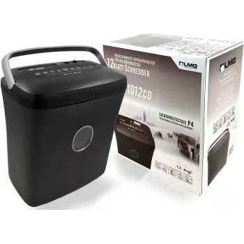 Distrugător de documente LMG DWS-1012CD cu tăiere în particule și compartiment separat pentru CD/DVD, nivel de securitate P-4, 10-12 file, 21L