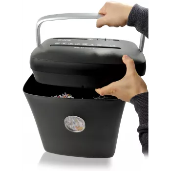 Distrugător de documente LMG DWS-1012CD cu tăiere în particule și compartiment separat pentru CD/DVD, nivel de securitate P-4, 10-12 file, 21L