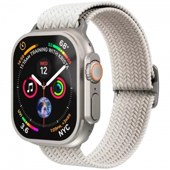 Curea țesută VONMÄHLEN Loop pentru Apple Watch 40/41/42 mm, crem
