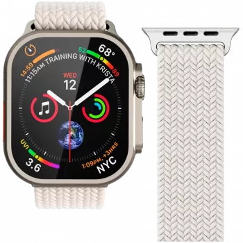 Curea țesută VONMÄHLEN Loop pentru Apple Watch 40/41/42 mm, crem