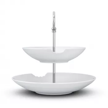 FIFTYEIGHT PRODUCTS BHS FIFTYEIGHT Food-Tempel 2-Tier Deep Plate with Bite (T023501) - 2-Piece Porcelain Bowl Set, 500ml, White
