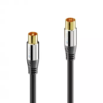 Cablu de antenă PURELINK Sonero 2m S-AC000-020 Premium, coaxial tată la mamă, 75 Ohm, dublu ecranat, alb